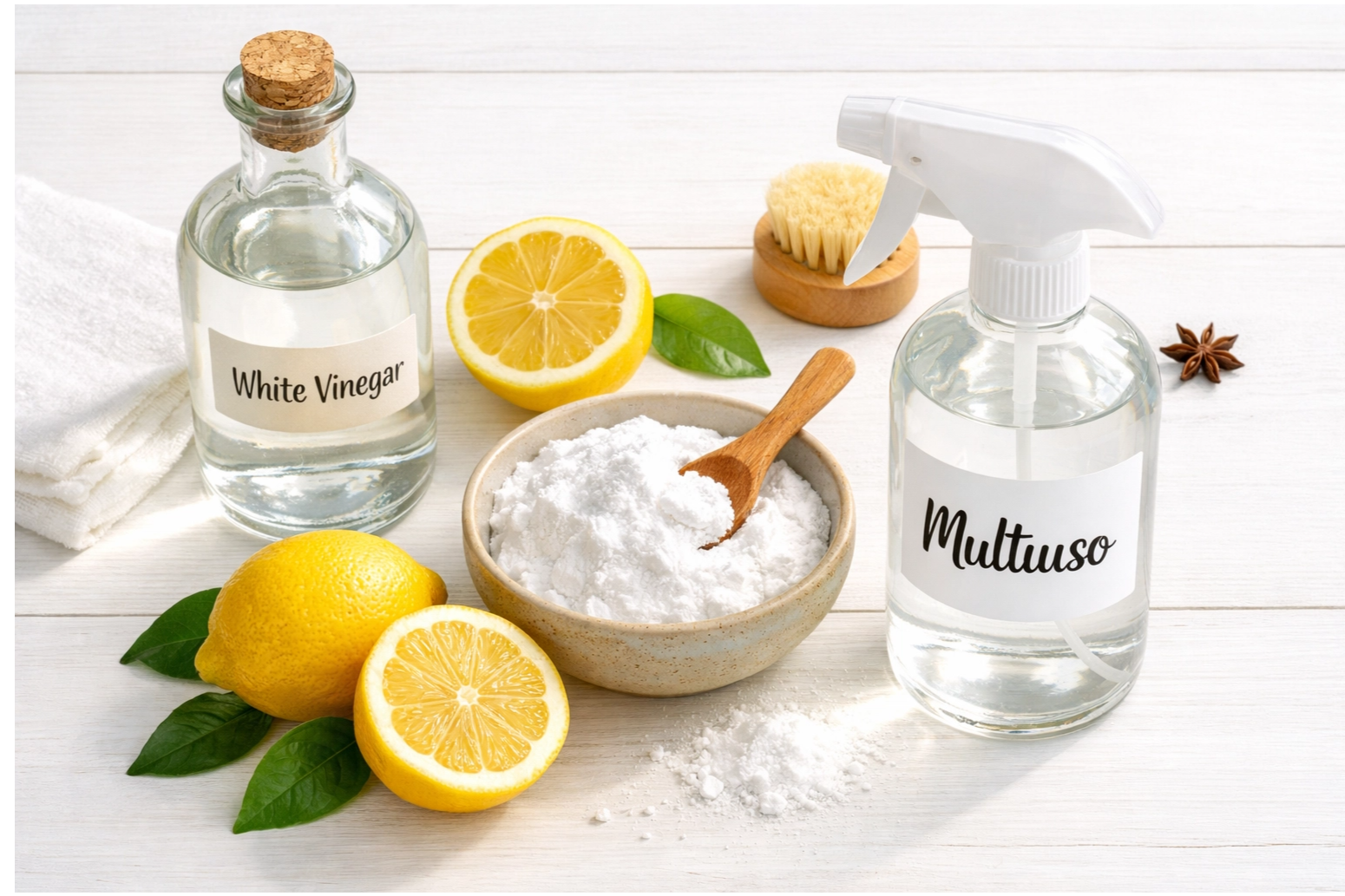 Ingredientes naturais e soluções para limpeza sustentável